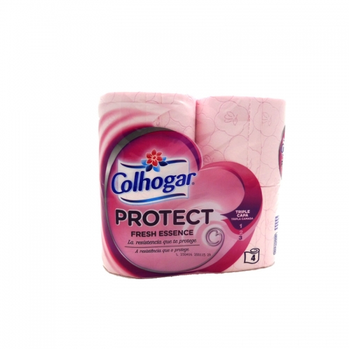 Colhogar Protect Papel Higiénico Rosa 4 Rollos
