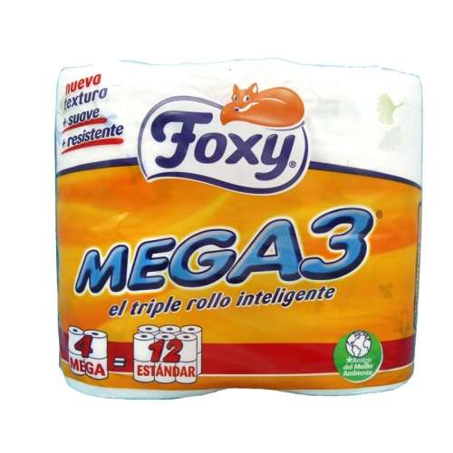 Foxy Papel Higiénico Mega3 4 Rollos
