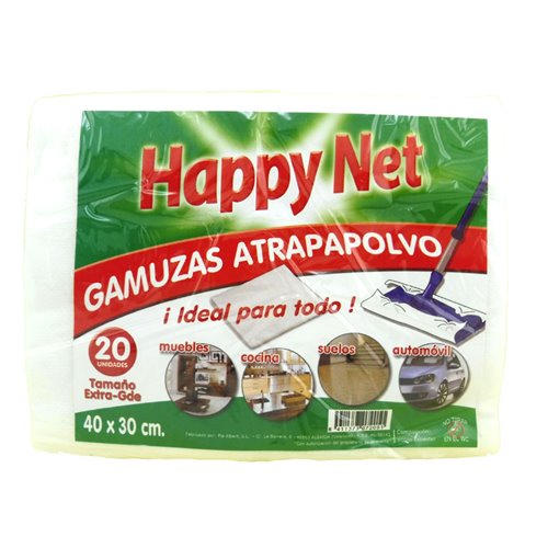 Happy Net Gamuzas Atrapapolvo Tamaño Extra-Grande 40 X 30 20 Uds
