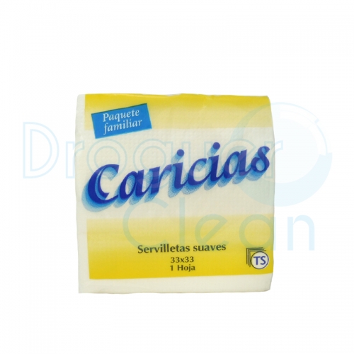 Caricias Servilletas Blanca 33x33 1 Capa