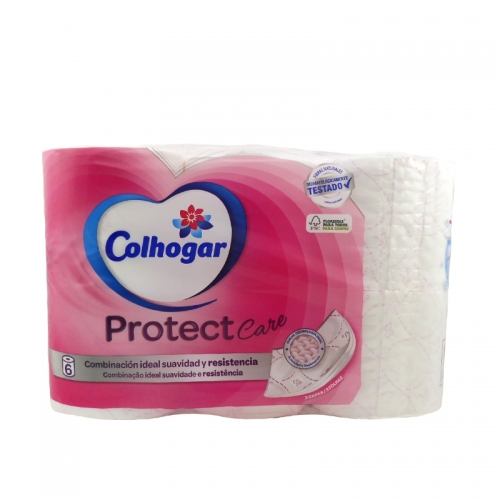 Colhogar Protect Papel Higiénico 3 Capas Blanco 6 Rollos