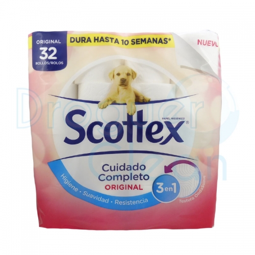 Scottex Papel Higiénico Original Blanco 32 Rollos